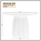 Table de salle à manger ronde, table de cuisine, table pour petits espaces, en MDF, pour 4 à 6 personnes - Diamètre 120 cm x Hauteur 126 cm