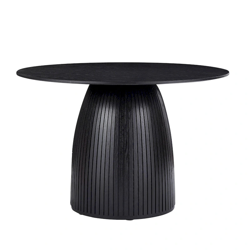Table de salle à manger ronde, table de cuisine, table pour petits espaces, en MDF, pour 4 à 6 personnes - Diamètre 120 cm x Hauteur 126 cm