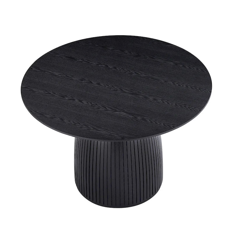 Table de salle à manger ronde, table de cuisine, table pour petits espaces, en MDF, pour 4 à 6 personnes - Diamètre 120 cm x Hauteur 126 cm