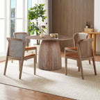 Table de salle à manger ronde, table de cuisine, table pour petits espaces, en MDF, pour 4 à 6 personnes - Diamètre 120 cm x Hauteur 126 cm