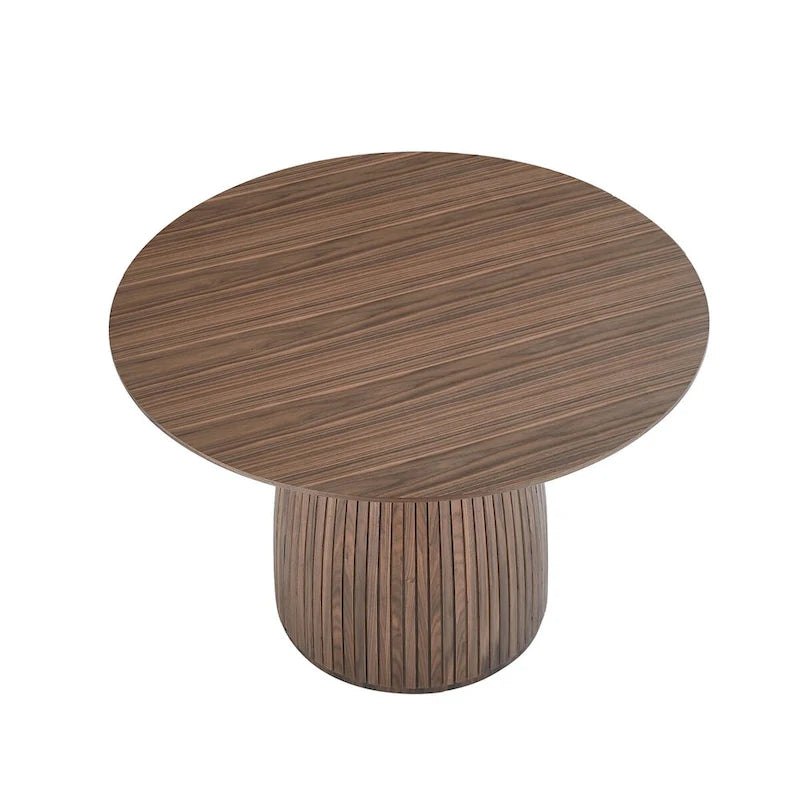 Table de salle à manger ronde, table de cuisine, table pour petits espaces, en MDF, pour 4 à 6 personnes - Diamètre 120 cm x Hauteur 126 cm