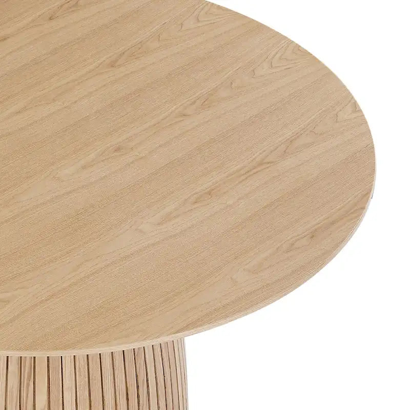 Table de salle à manger ronde, table de cuisine, table pour petits espaces, en MDF, pour 4 à 6 personnes - Diamètre 120 cm x Hauteur 126 cm
