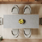 Ensemble de salle à manger extensible 9 pièces, rectangulaire, en pierre frittée avec pieds croisés et 8 chaises