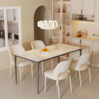 Table de salle à manger rectangulaire de luxe en marbre italien, plateau en pierre frittée - 157 x 29 x 30 cm