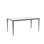 Table de salle à manger rectangulaire de luxe en marbre italien, plateau en pierre frittée - 157 x 29 x 30 cm