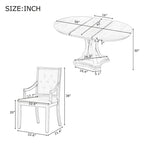Ensemble de salle à manger rétro Nestfair 5 pièces avec 4 chaises et table extensible