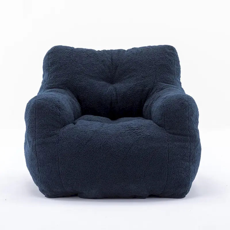 Pouf Mieres en fausse fourrure, canapé de sol pour salon, canapé relax pour chambre