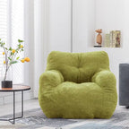 Pouf Mieres en fausse fourrure, canapé de sol pour salon, canapé relax pour chambre