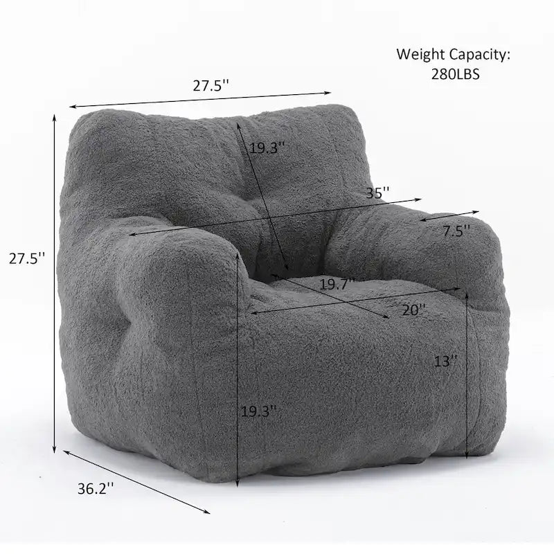 Pouf Mieres en fausse fourrure, canapé de sol pour salon, canapé relax pour chambre