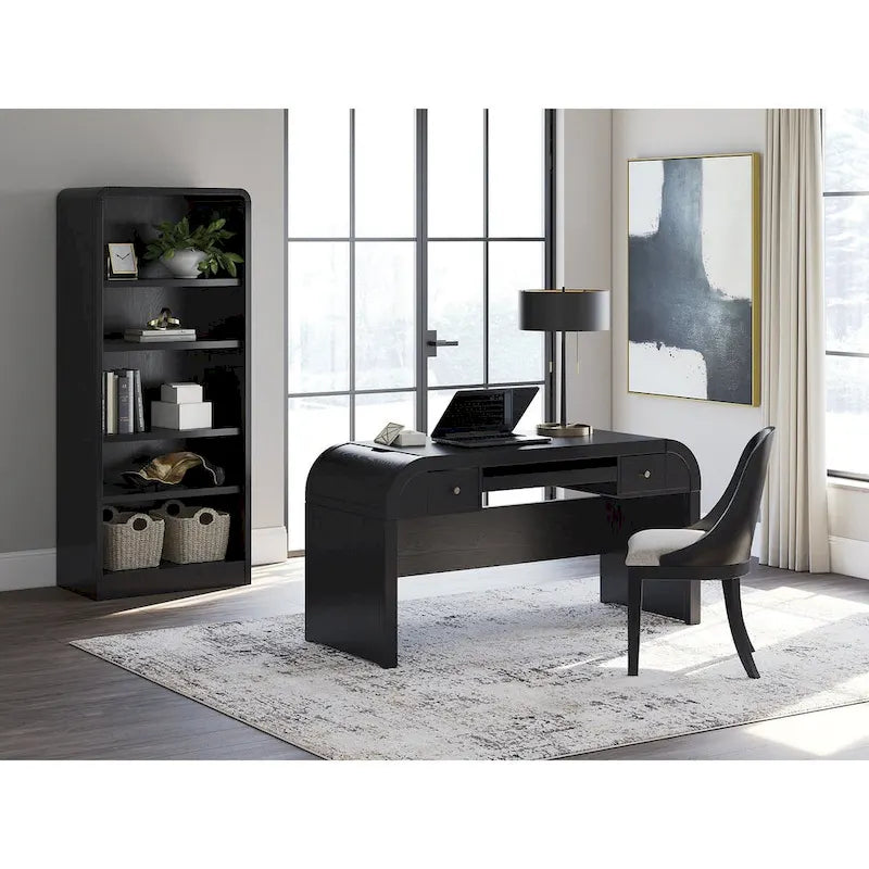 Chaise de bureau noire Signature Design by Ashley Rowanbeck - 51 cm (L) x 61 cm (P) x 86 cm (H)