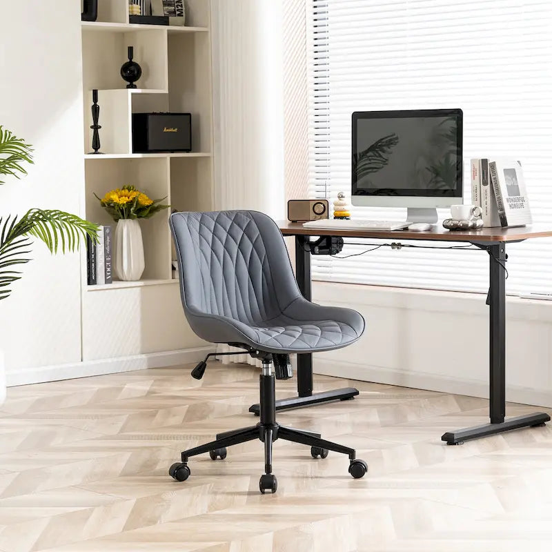 Chaise de bureau à roulettes sans accoudoirs pour le télétravail