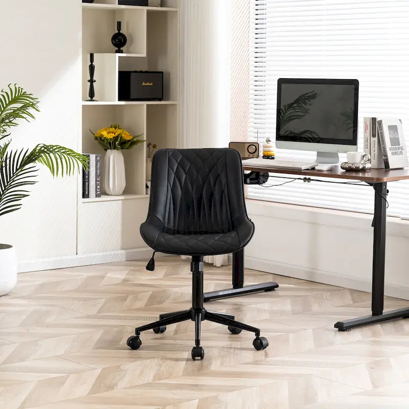 Chaise de bureau à roulettes sans accoudoirs pour le télétravail