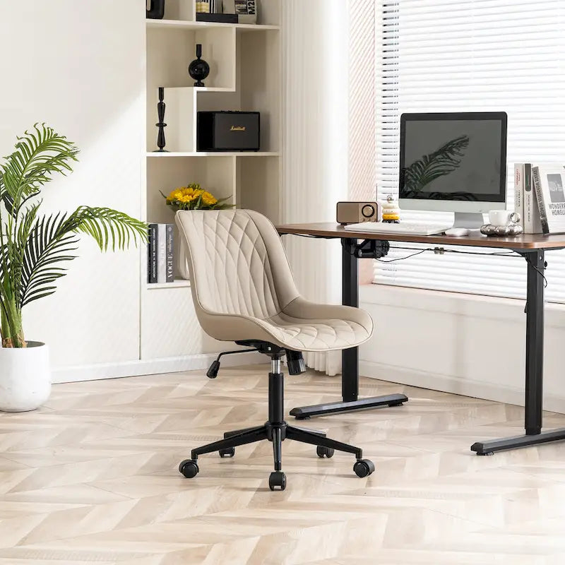 Chaise de bureau à roulettes sans accoudoirs pour le télétravail