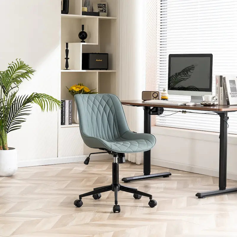 Chaise de bureau à roulettes sans accoudoirs pour le télétravail