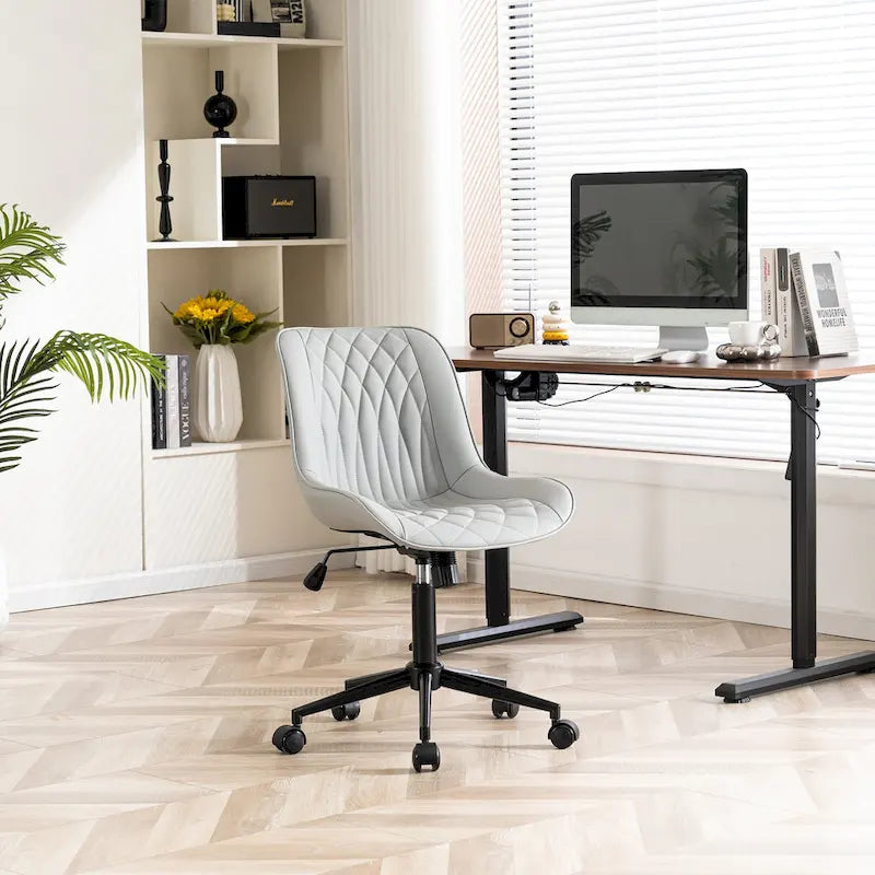 Chaise de bureau à roulettes sans accoudoirs pour le télétravail
