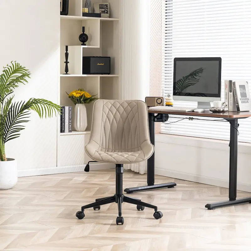 Chaise de bureau à roulettes sans accoudoirs pour le télétravail