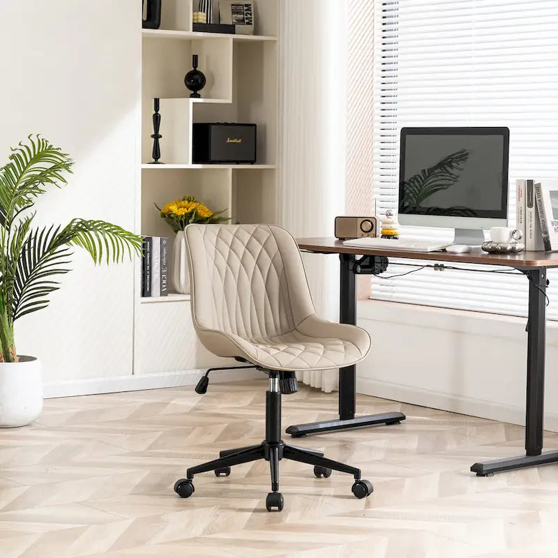 Chaise de bureau à roulettes sans accoudoirs pour le télétravail