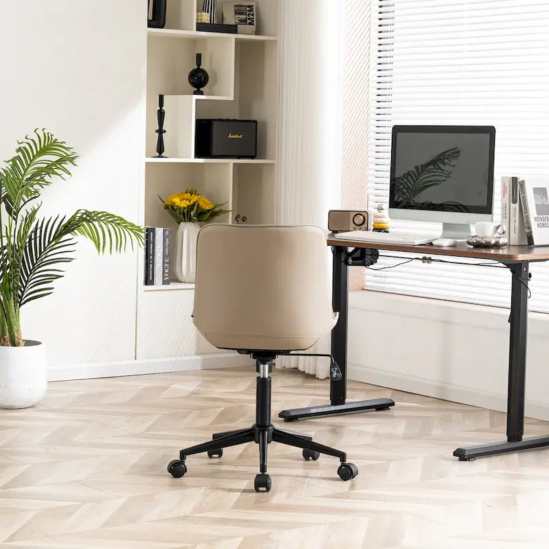 Chaise de bureau à roulettes sans accoudoirs pour le télétravail