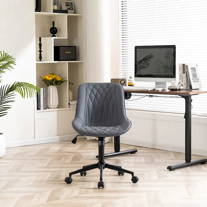 Chaise de bureau à roulettes sans accoudoirs pour le télétravail