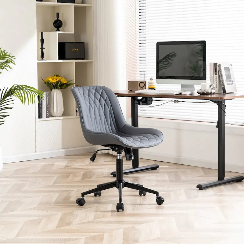Chaise de bureau à roulettes sans accoudoirs pour le télétravail