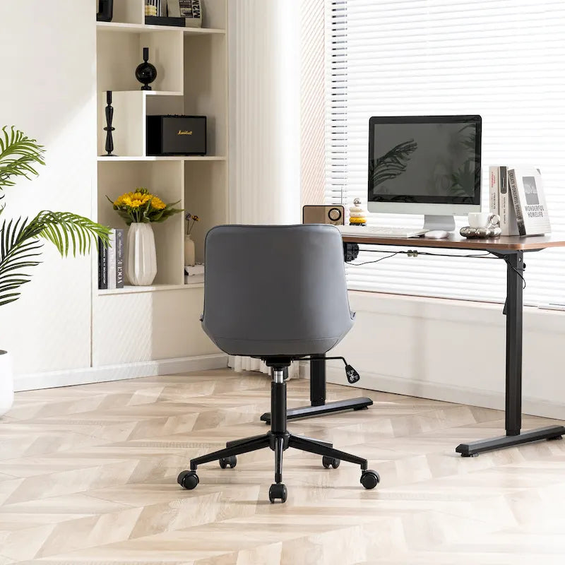 Chaise de bureau à roulettes sans accoudoirs pour le télétravail