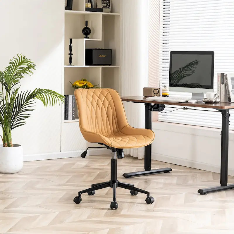 Chaise de bureau à roulettes sans accoudoirs pour le télétravail