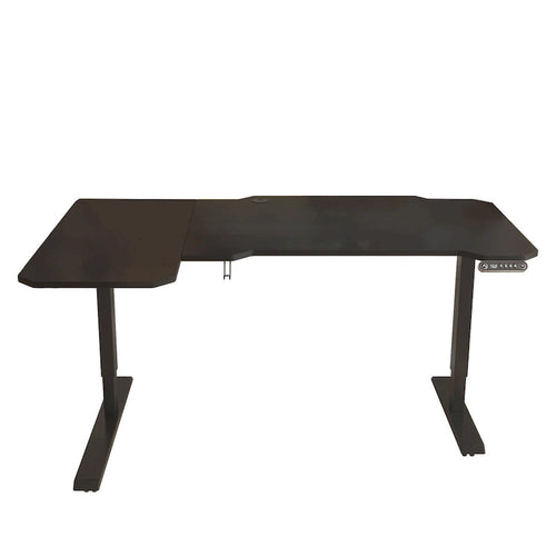 Bureau assis-debout réglable en forme de L noir de 59 pouces