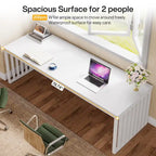 Bureau d'ordinateur 2 places 78,7 pouces, bureau de direction en bois pour bureau à domicile