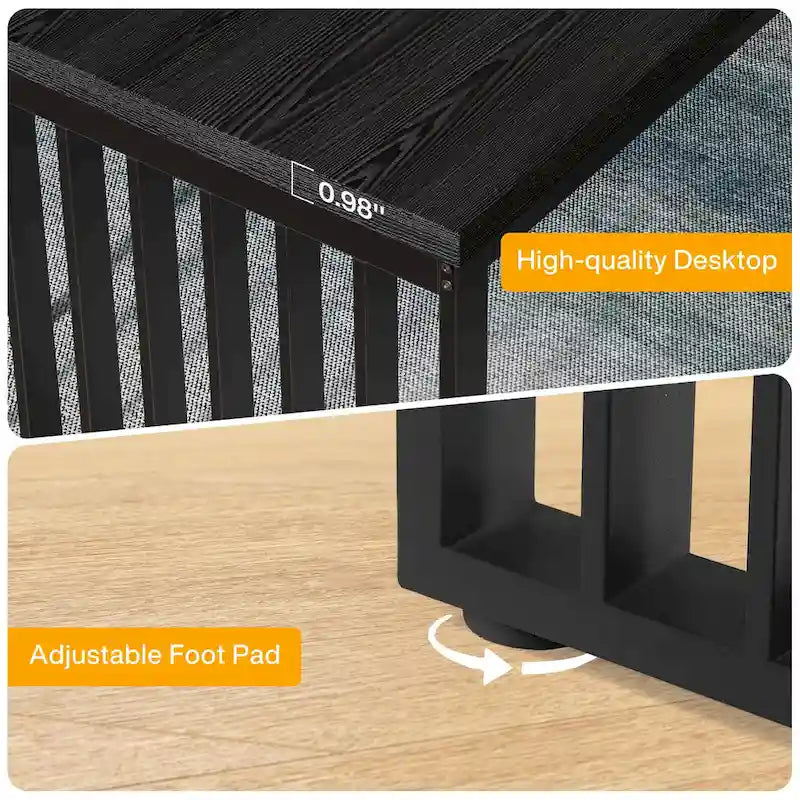 Bureau d'ordinateur 2 places 78,7 pouces, bureau de direction en bois pour bureau à domicile