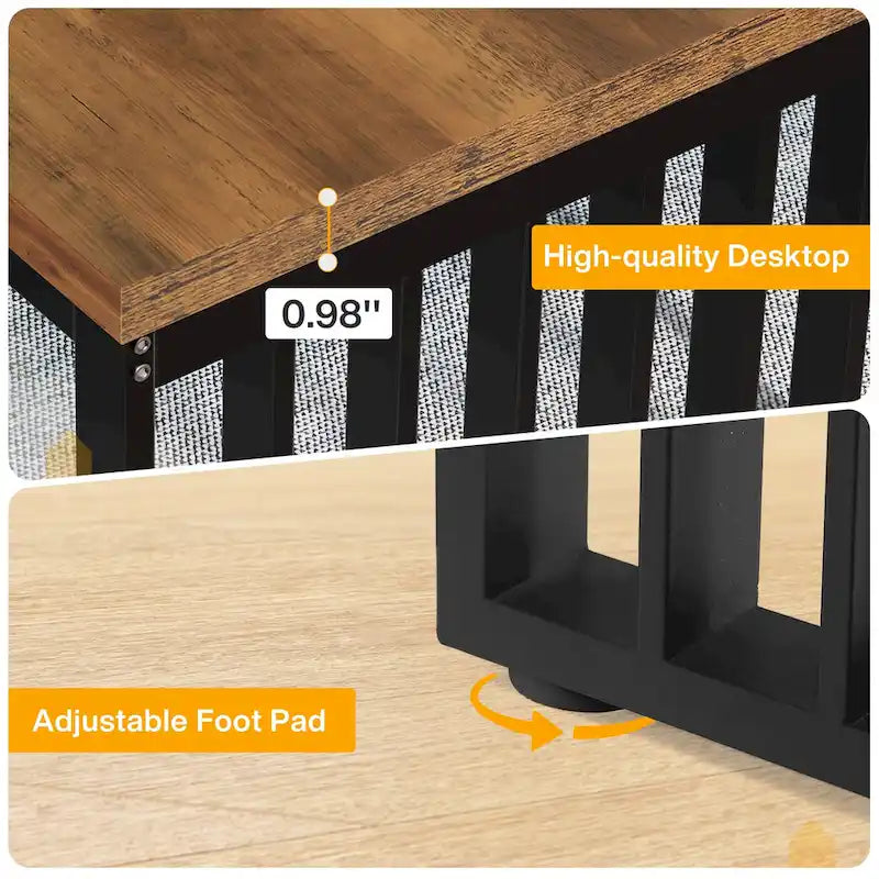 Bureau d'ordinateur 2 places 78,7 pouces, bureau de direction en bois pour bureau à domicile