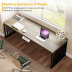 Bureau d'ordinateur 2 places 78,7 pouces, bureau de direction en bois pour bureau à domicile