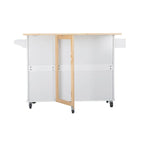 Îlot de cuisine mobile et desserte, avec plateau extensible en bois d'hévéa et 3 tiroirs - 53,93 cm (L) x 17 cm (l) x 36,22 cm (H)