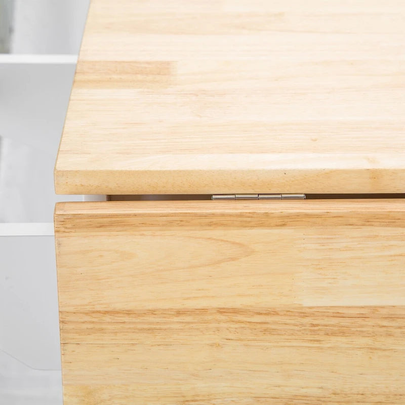 Îlot de cuisine mobile et desserte, avec plateau extensible en bois d'hévéa et 3 tiroirs - 53,93 cm (L) x 17 cm (l) x 36,22 cm (H)