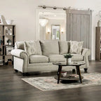 Ensemble de canapés 2 pièces Chetbert, style transitionnel, recouvert de tissu crème, par Furniture of America