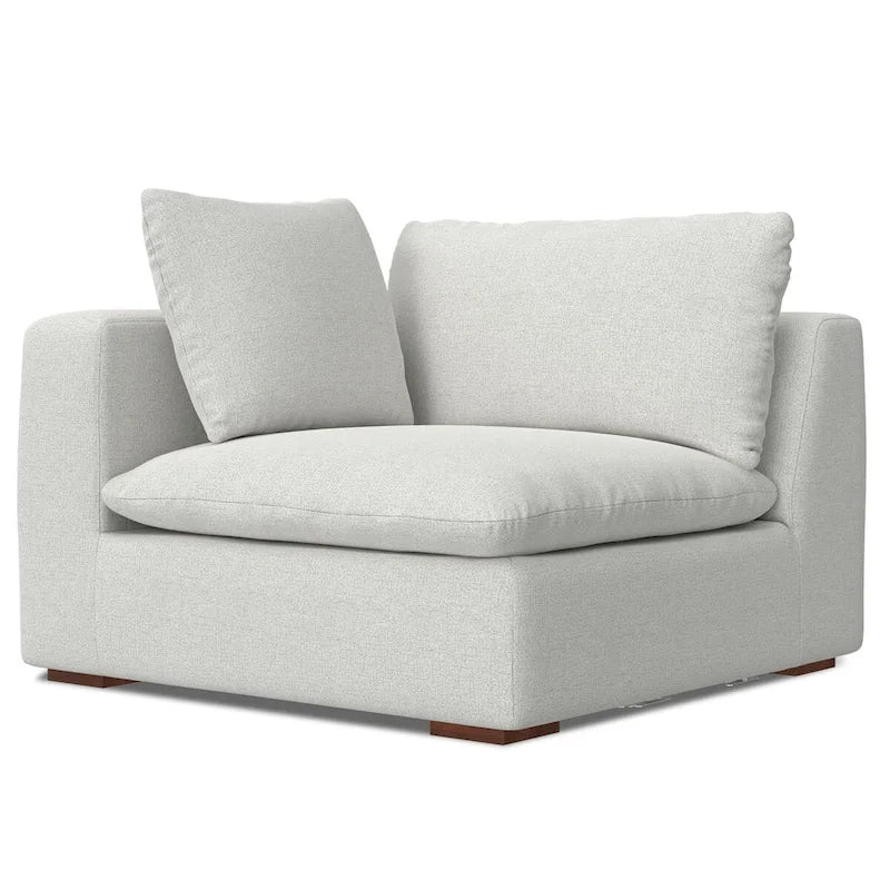 Ensemble canapé d'angle modulaire et pouf WyndenHall Marlee en tissu chenille velouté haute performance