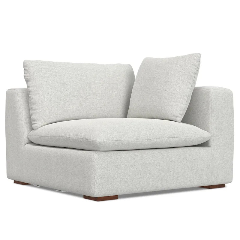Ensemble canapé d'angle modulaire et pouf WyndenHall Marlee en tissu chenille velouté haute performance