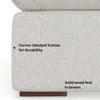 Ensemble canapé d'angle modulaire et pouf WyndenHall Marlee en tissu chenille velouté haute performance