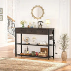 Table d'entrée 47 avec prises électriques et ports USB - 11,8 cm (P) x 47,2 cm (L) x 31,8 cm (H)