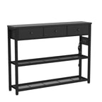 Table d'entrée 47 avec prises électriques et ports USB - 11,8 cm (P) x 47,2 cm (L) x 31,8 cm (H)