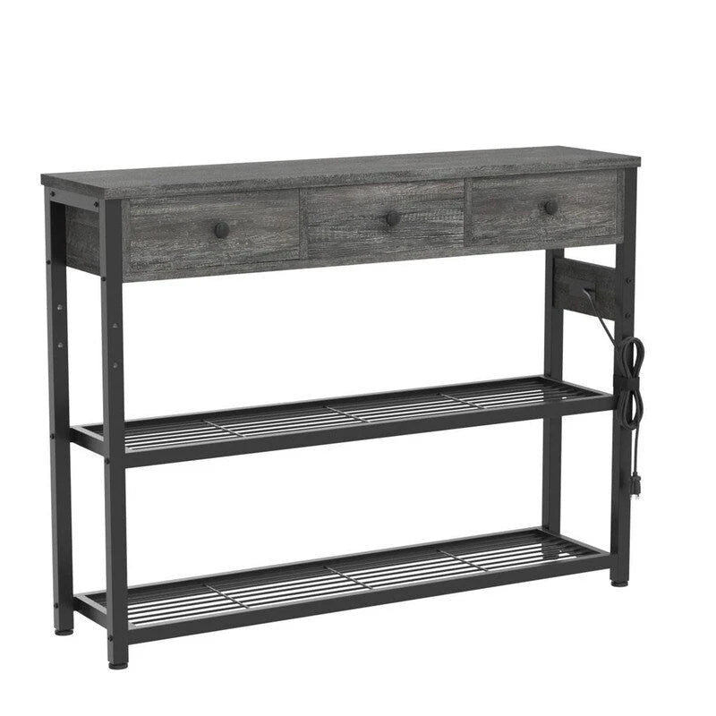 Table d'entrée 47 avec prises électriques et ports USB - 11,8 cm (P) x 47,2 cm (L) x 31,8 cm (H)