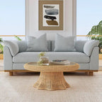 Table basse festonnée en rotin Flora