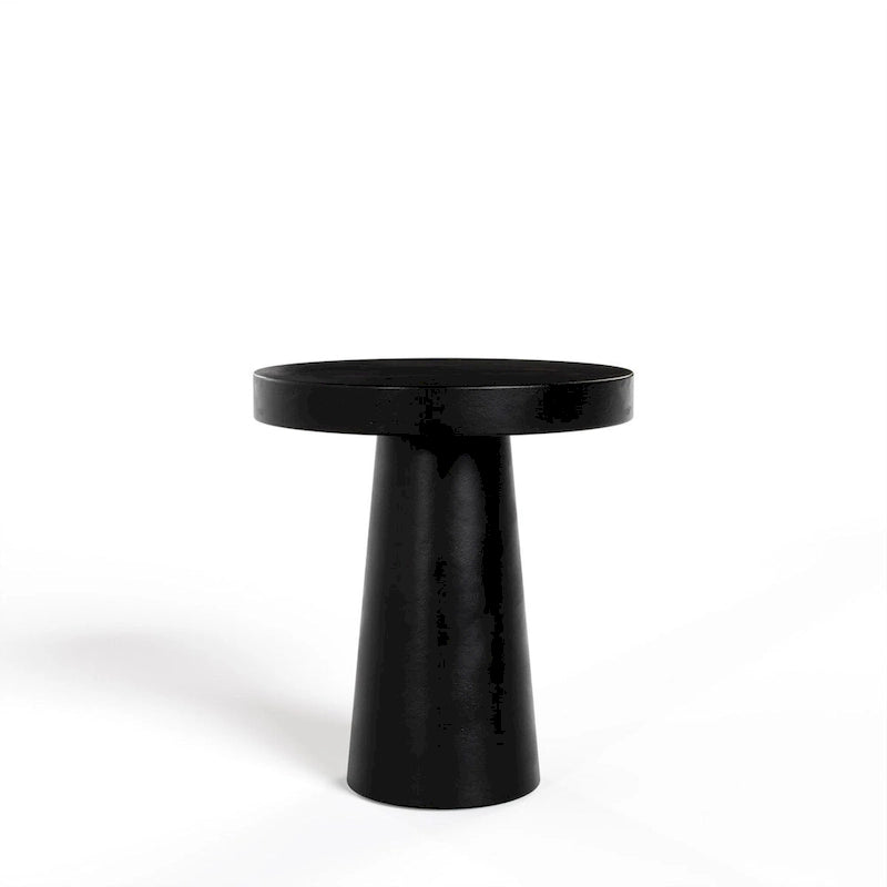 Table d'appoint ronde moderne en béton noir Modrest Desoto