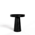 Table d'appoint ronde moderne en béton noir Modrest Desoto