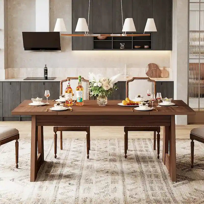 Table de salle à manger rectangulaire de 160 cm (63 pouces) - Marron