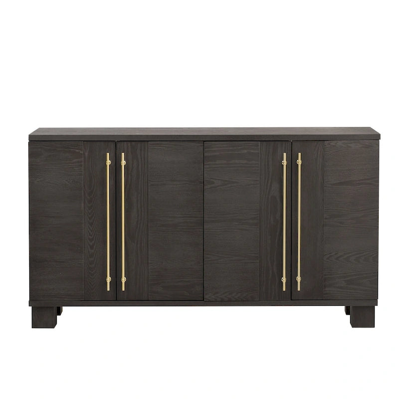 Buffet traditionnel en bois avec étagères réglables