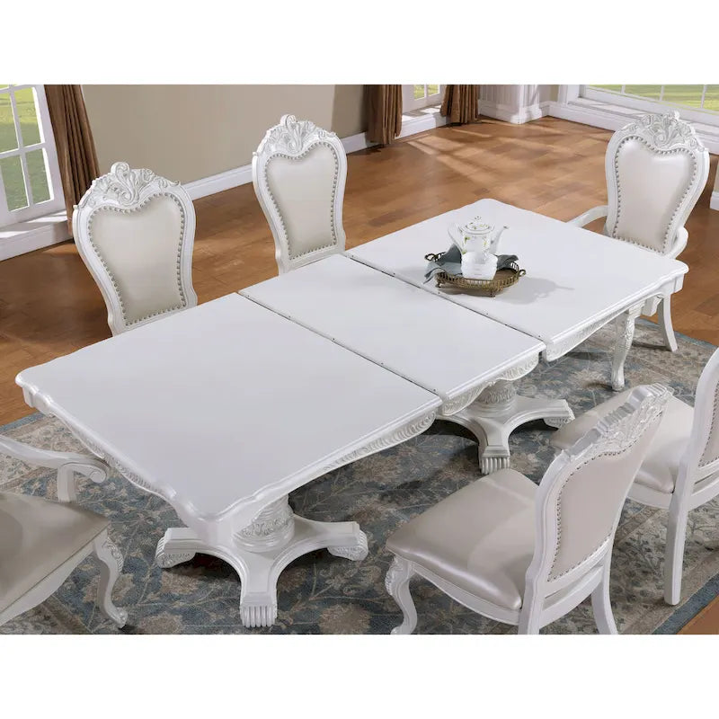 Ensemble de table à manger extensible 7 pièces en bois massif traditionnel Eugene de Furniture of America