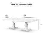 Ensemble de table à manger extensible 7 pièces en bois massif traditionnel Eugene de Furniture of America
