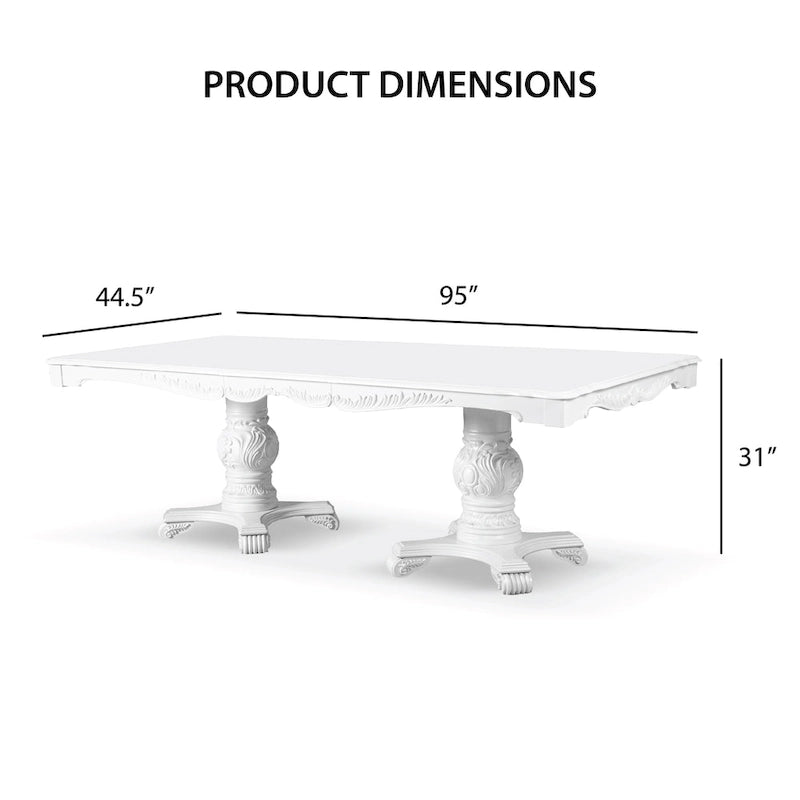 Ensemble de table à manger extensible 7 pièces en bois massif traditionnel Eugene de Furniture of America