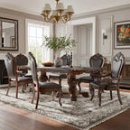 Ensemble de table à manger extensible 7 pièces en bois massif traditionnel Eugene de Furniture of America