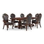 Ensemble de table à manger extensible 7 pièces en bois massif traditionnel Eugene de Furniture of America